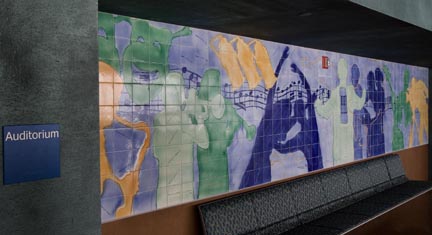 Performing Arts Center Lobby Ceramic Tile Mural by George Woideck of Artisan Architectural Cermaics